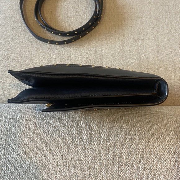 Valentino leather shoulder bag in Dark Blue with Gold Studs. - Picture 9 of 16